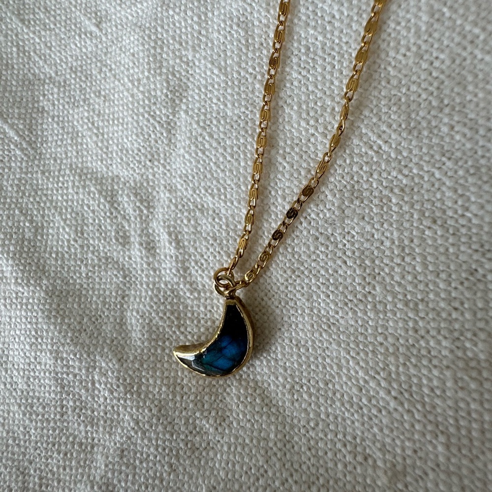 Labradorite moon necklace